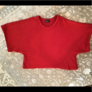 Loose 3/4 length sleeve Red Sweater